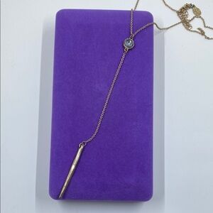 💛 Crave Fame Gold Minimalist Bar Crystal Necklace